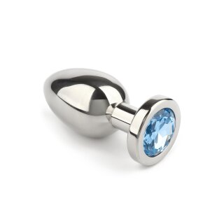 Mr. Steel Jewled Butt Plug Small Aqua 2,5 cm