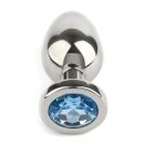 Mr. Steel Jewled Butt Plug Small Aqua 2,5 cm