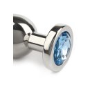 Mr. Steel Jewled Butt Plug Small Aqua 2,5 cm