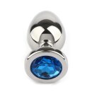 Mr. Steel Jewled Butt Plug Small Blue 2,5 cm
