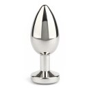 Mr. Steel Jewled Butt Plug Medium Aqua 3 cm