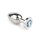Mr. Steel Jewled Butt Plug Medium Aqua 3 cm