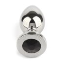 Mr. Steel Jewled Butt Plug Medium Black 3 cm