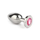 Mr. Steel Jewled Butt Plug Medium Pink 3 cm