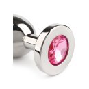 Mr. Steel Jewled Butt Plug Medium Pink 3 cm