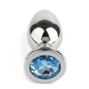 Mr. Steel Jewled Butt Plug Large Aqua 3,8 cm