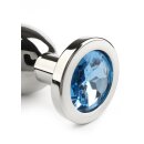Mr. Steel Jewled Butt Plug Large Aqua 3,8 cm