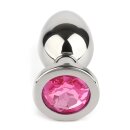 Mr. Steel Jewled Butt Plug Large Pink 3,8 cm