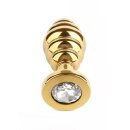 Mr. Steel Twister Butt plug Medium Gold 3 cm