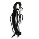 Mr. Steel Black Hair Pony Tail Rosebud Silver 3,8 cm