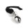 Mr. Steel Black Hair Pony Tail Rosebud Silver 3,8 cm