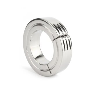 Mr. Steel Hinged Magnetic Cockring 40 mm Silver