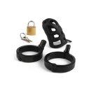 Mr. Steel Brutal Chastity Cage Black