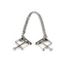 Mr. Steel Press Nipple Clamps With Chain Silver