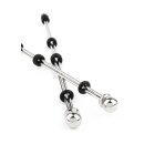 Mr. Steel Nipple Sticks with Ball 20 cm Silver