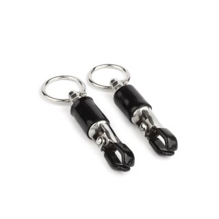 Mr. Steel Barrel Tit Clamps With Ring Silver