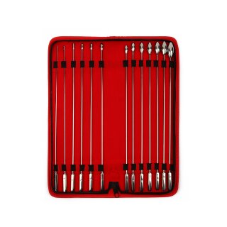 Mr. Steel Rosebud Urethral Sounds 13 Pcs Silver
