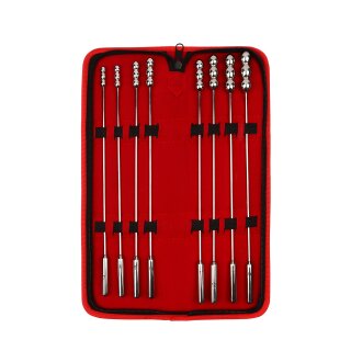 Mr. Steel Rosebud Urethral Sounds 8 Pcs Silver