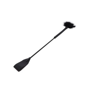 Hidden Desire Crop Whip & Feather Tickler PU Leather 57 cm