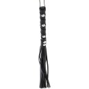 Hidden Desire Short Studded Flogger Whip PU Leather 56 cm