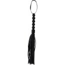 Hidden Desire Short Beaded Flogger Whip PU Leather 57 cm