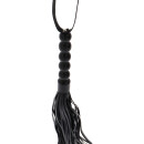 Hidden Desire Short Beaded Flogger Whip PU Leather 57 cm