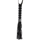 Hidden Desire Long Beaded Flogger Whip PU Leather 60 cm