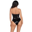 Leg Avenue Sequin Boned Crotch Bodysuit M