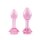 B-Vibe Pink Roses Glass Butt Plug Training Set 3,95 cm