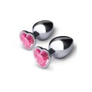 B-Vibe Jewel Heart Metal Butt Plug Training Set