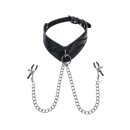 Sportsheets Velvet Noir Collar & Removable Clamps