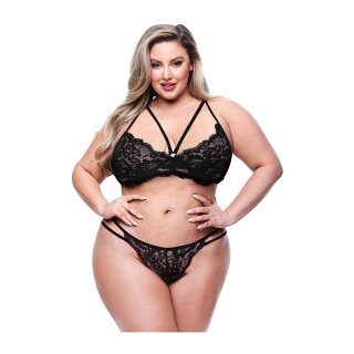 Baci 2-Piece Bra and Panty Set Black Queen Size