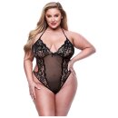 Baci Teddy aus Spitze und Netzstoff Schwarz Queen Size