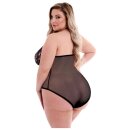 Baci Teddy aus Spitze und Netzstoff Schwarz Queen Size