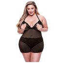 Baci 2-Piece Chemise and Panty Set Black Queen Size