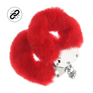 Ouch! Sturdy Fluffy Handcuffs Red