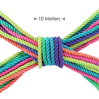 Ouch! Polyester Bondage Rope 10 m Rainbow Bright