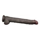 LoveToy Nature Cock Dual Layered Bendable Dildo Black 37.5 cm Ø 6 cm