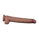 LoveToy Nature Cock Dual Layered Bendable Dildo Beige 37,5 cm Ø 6 cm