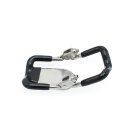 Kiotos Steel Jaw Lock with Elastic Coating Black Silver