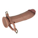 LoveToy Ingen Strap-On mit hohlem Dildo Beige 25,5 cm Ø 6,7 cm Taille 101,5 cm