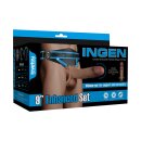LoveToy Ingen Strap-On mit hohlem Dildo Beige 17,5 cm...