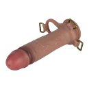 LoveToy Ingen Strap-On mit hohlem Dildo Beige 17,5 cm Ø 5 cm Taille 86 cm