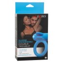 CalExotics Double Trouble Rechargeable Vibrating Penis Ring Blue Ø 3.8 cm