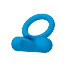 CalExotics Double Trouble Rechargeable Vibrating Penis Ring Blue Ø 3.8 cm