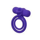 CalExotics Dual Climaxer Rechargeable Penis Ring with Clitoral Stimulation Purple Ø 3.3 cm