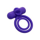 CalExotics Dual Climaxer Rechargeable Penis Ring with Clitoral Stimulation Purple Ø 3.3 cm