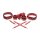 XR Brands Crimson Captive Thigh Wrist and Ankle Hog Tie Restraints Red
