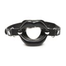 XR Brands Juicy Lips Silicone Open Mouth Gag Black