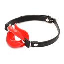XR Brands Juicy Lips Silicone Open Mouth Gag Red